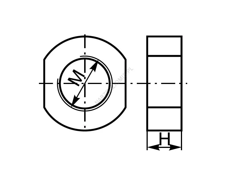 Rysunek techniczny: Części zamienne - CZNA nakrętka M16x1,5 H7 - KOLNO